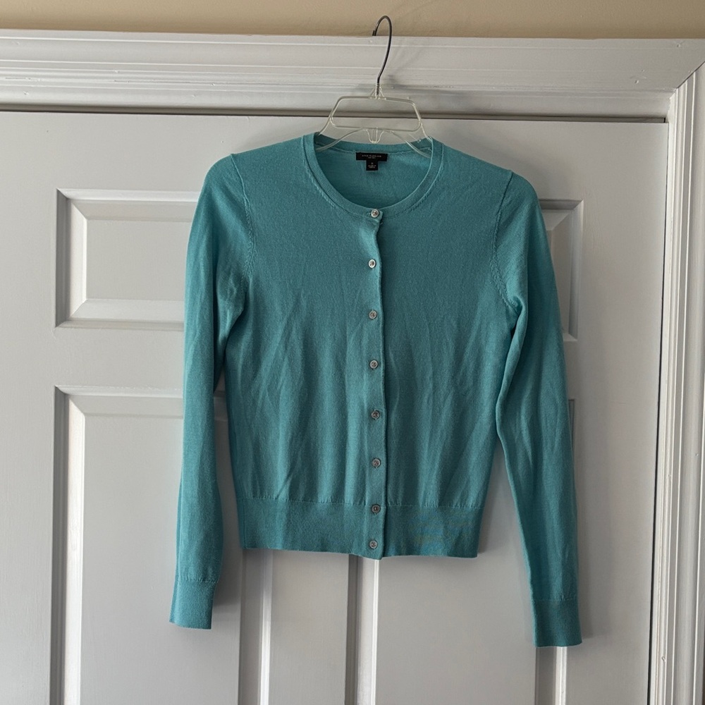 Ann Taylor Teal Cardigan Sweater